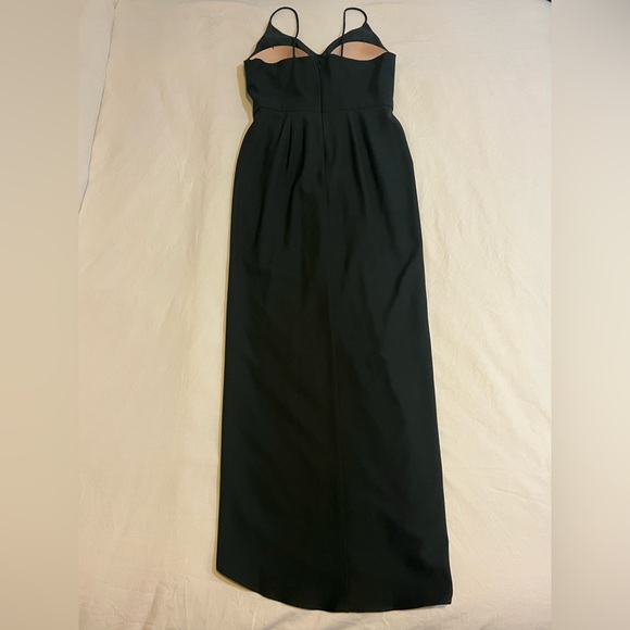 BHLDN Caron V-Neck Crepe Dress, Dark Emerald, Size 2 - Picture 2 of 6